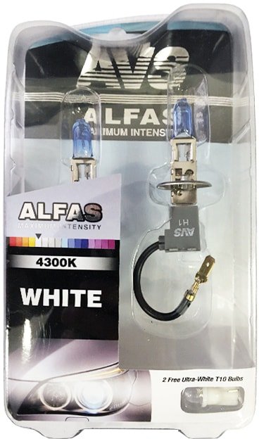 

Лампа накаливания AVS Alfas +130% 4300K H1+T10 2+2шт