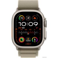 Умные часы Apple Watch Ultra 2 LTE 49 мм (титановый корпус, титановый/оливковый, текстильный ремешок размера L)