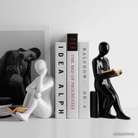 Ограничитель для книг Merry Bear Home Decor Читающая пара 30001263 (черный/белый)