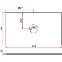 ЗОВ Столешница CLDSP18W795458C1 (белый)