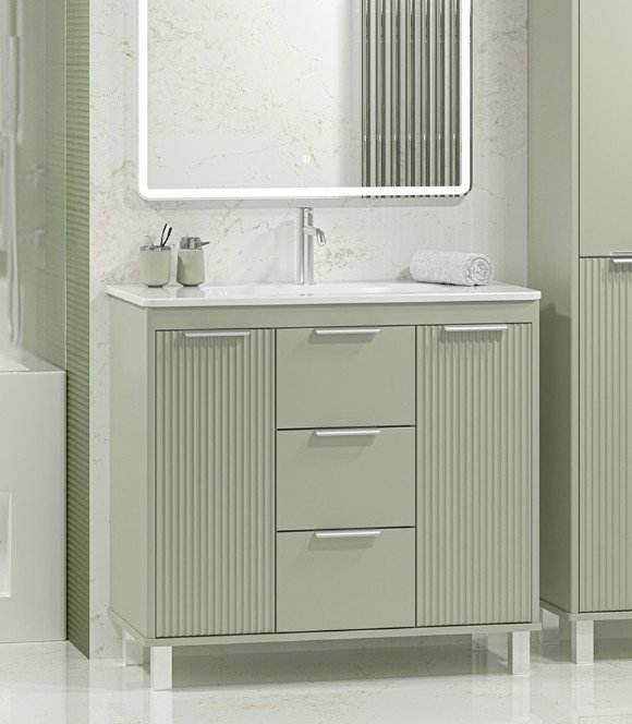 Brevita Тумба с умывальником Risacca Pistachio 90 RIS-06090-0842Я+B-OND090-01 (фисташковый)