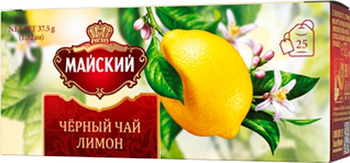 

Черный чай Майский Лимон 25 шт