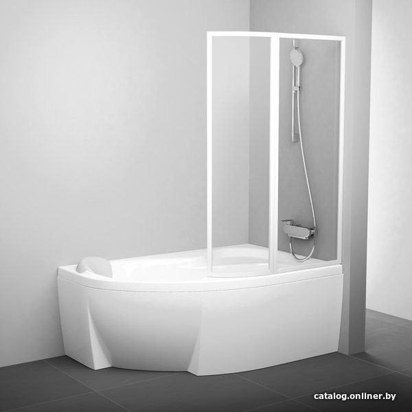 Пластиковая шторка для ванны Ravak Rosa VSK2 140 (белый/rain) правая