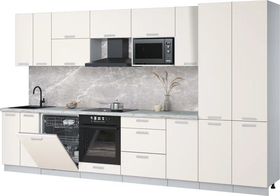 

Готовая кухня Интерлиния Мила Лайт 3.6-ПМ2 (персидский жемчуг/персидский жемчуг/серый каспий)