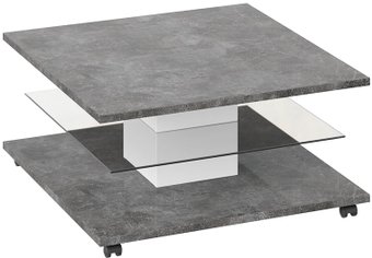 Журнальный столик Трия Diamond тип 1 (белый/ателье темный глянец)