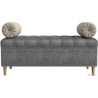 Банкетка Лига диванов Глория 113687 (рогожка серый/бежевый/бежевый)