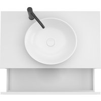  ЗОВ Тумба под умывальник со столешницей Кито-2 80 (белый матовый/белая столешница)