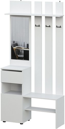 Стенка NN мебель Денвер с зеркалом (белый)