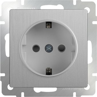 Розетка Werkel WL09-SKG-01-IP20 (серебряный рифленый)