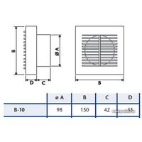 Осевой вентилятор CATA B-10 PIR
