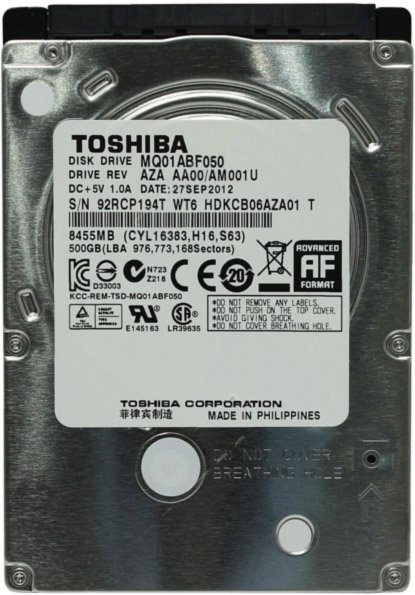 

Жесткий диск Toshiba MQ01ABF 500GB (MQ01ABF050)