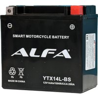 Мотоциклетный аккумулятор ALFA YTX14L-BS (14 А·ч)