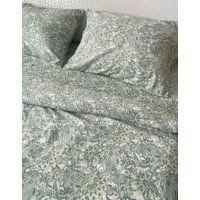 Постельное белье Swed House МТ 2сп (белый/зеленый узор)