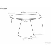 Кухонный стол Signal Aurora 120 (светло-серый)