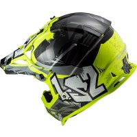 Мотошлем LS2 MX437 Fast 2 Mini Crusher (M, черный/желтый)