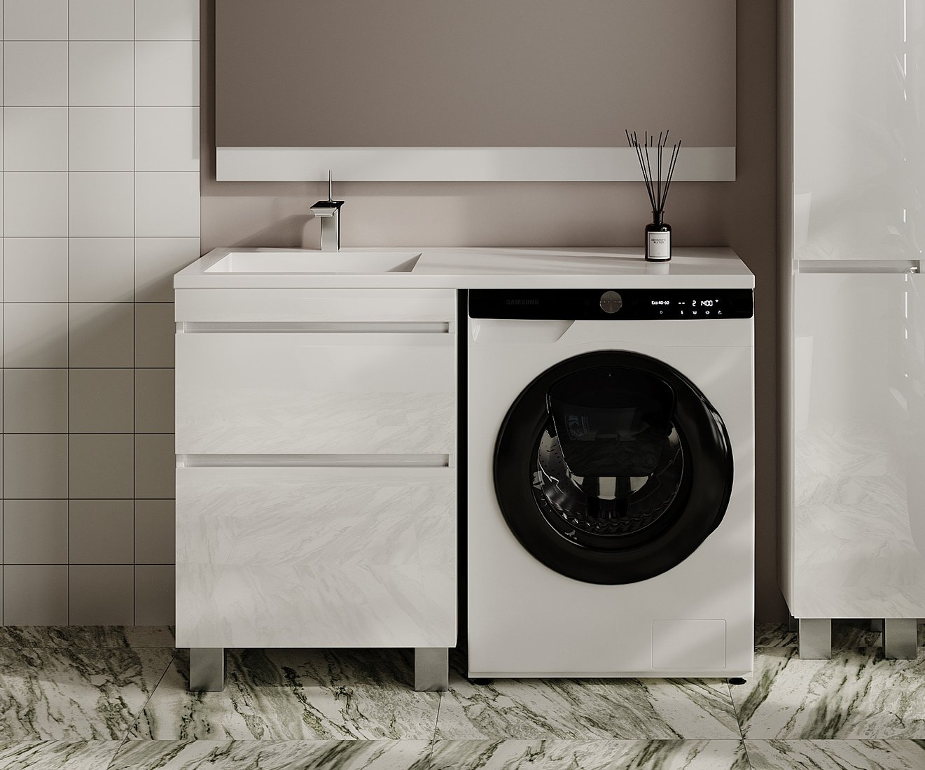 

Symbolite Тумба под умывальник Даллас Леон 120 Люкс Plus (белый)