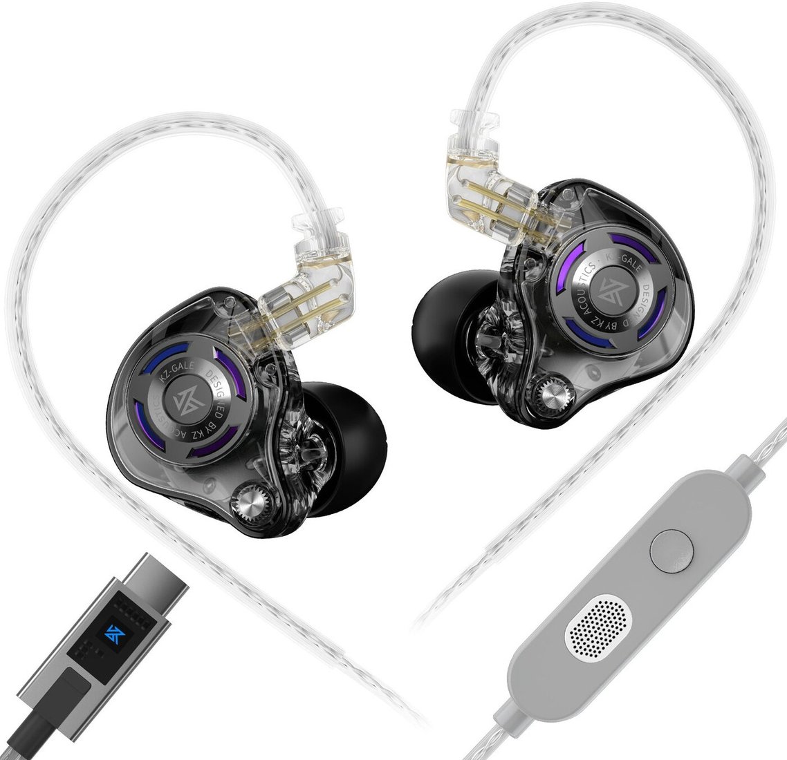 Наушники KZ Acoustics Gale USB Type-C (с микрофоном, черный)