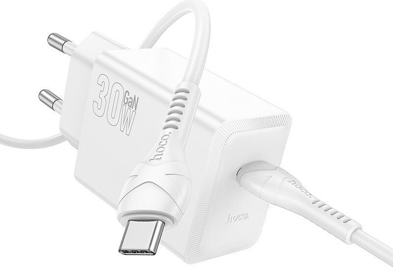 

Сетевое зарядное Hoco N70 USB Type-C - USB Type-C (белый)
