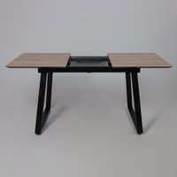 Кухонный стол Lepremo AV 1208 HPL+МДФ раздвижной 1200-1600x800 (дуб вотан/черный)
