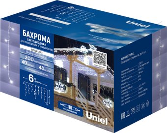 Гирлянда бахрома Uniel ULD-B6007-200/STK UL-00010890 (белый)