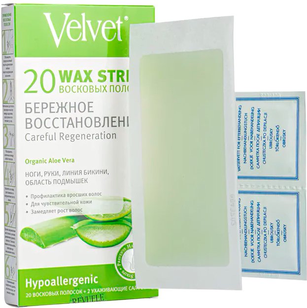 

Полоска для депиляции Velvet Для чувствительной кожи бережное восстановление 20 шт