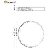 Припотолочная люстра Estares Solein Wood 75W R-RC-520x50-BLACK/WOOD/WHITE-220-IP20