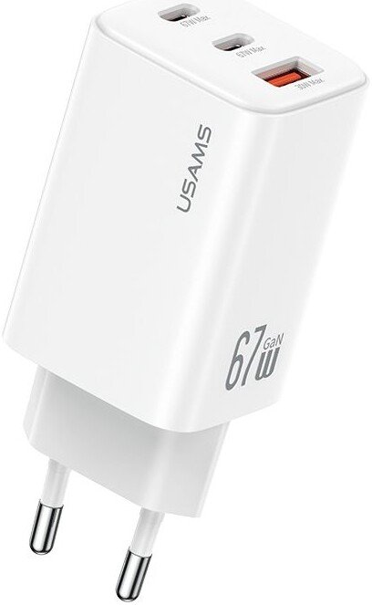 Сетевое зарядное Usams CC265 67W GaN (белый)