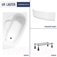 Ванна Lauter Valencia 140x95 2102140R (с ножками и лицевым экраном)