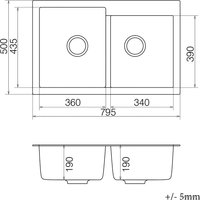 Кухонная мойка Vankor Orman OMP 05.80 (бежевый)