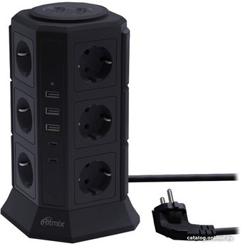 Сетевой фильтр Ritmix RM-2123C (черный)