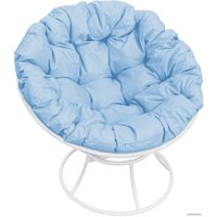 Кресло M-Group Папасан 12010103 (белый/голубая подушка)