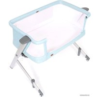 Приставная детская кроватка Nuovita Accanto Dalia (светло-голубой/серебристый)