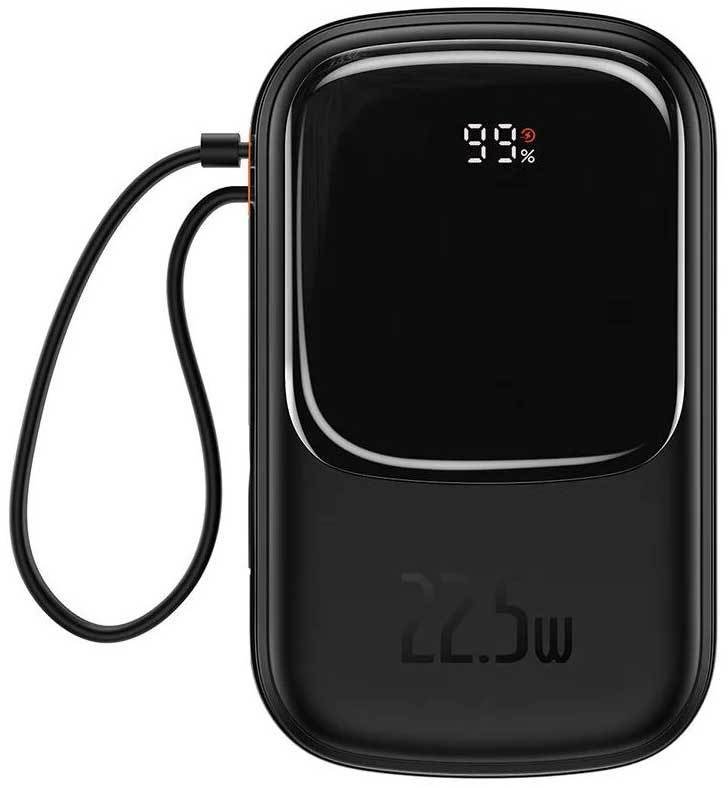 

Внешний аккумулятор Baseus Qpow Pro with cable Type-C built-in 22.5W 20000mAh (черный)
