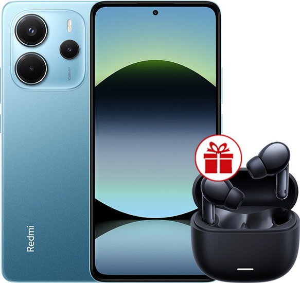 Xiaomi Redmi Note 14 8GB/256GB wersja międzynarodowa (niebieski) + słuchawki Xiaomi Redmi Buds 6 Lite (czarny) w promocji