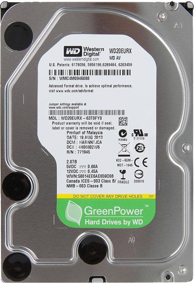 

Жесткий диск WD AV-GP 2TB (WD20EURX)