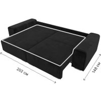 Угловой диван Лига диванов Лига-029 левый 121929L (велюр черный)