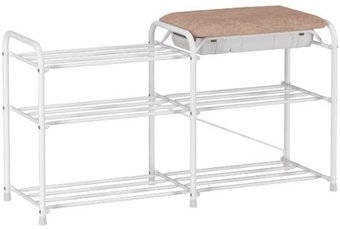 Полка для обуви ЗМИ Альфа 33 с сиденьем и ящиком ПДО А33СЯ (белый)