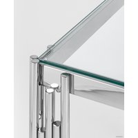 Журнальный столик Stool Group Гэтсби 55x55 EET-027 (прозрачное стекло/сталь серебристый)