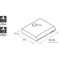 Кухонная вытяжка Jetair Senti WH/F/60 (PRF0023843A)