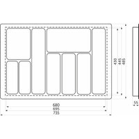 Лоток для столовых приборов AKS 800 Pixel 735x485 (черный)