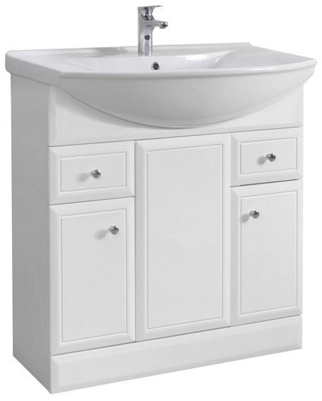 

Belux Тумба под умывальник Адажио Н 80-02 (белый глянец)