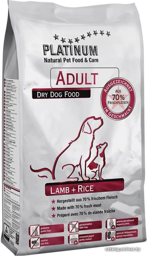 Сухой корм для собак Platinum Adult Lamb+Rice 1.5 кг