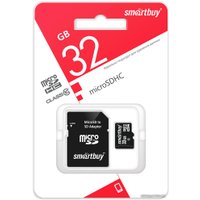 Карта памяти SmartBuy microSDHC SB32GBSDCL10-01LE 32GB (с адаптером)