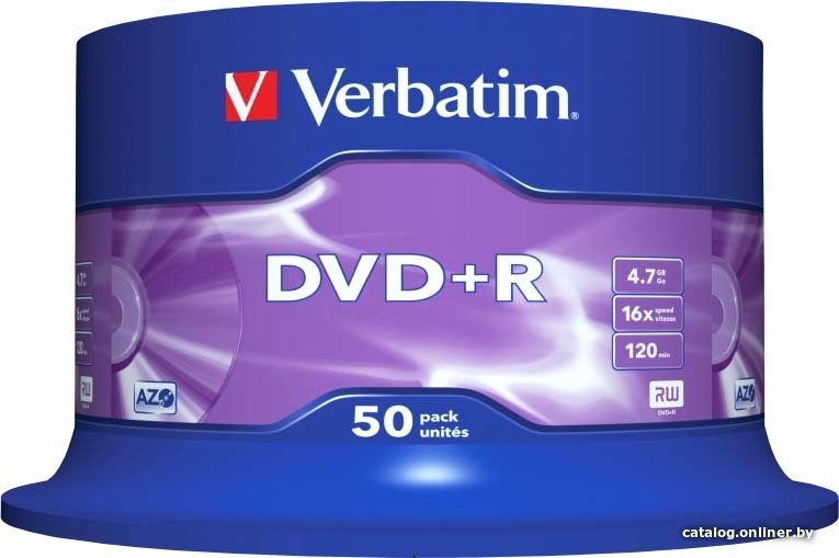 DVD+R диск Verbatim 4.7Gb 16x 43550 (50 шт.)