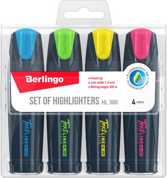 Набор маркеров Berlingo Textline HL300 T3020 (4 цв)