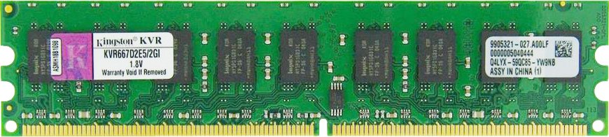 

Оперативная память Kingston ValueRAM 2GB DDR2 PC2-5300 [KVR667D2E5/2GI]