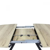 Кухонный стол Виста Оттава 100x150/195 (дуб натуральный/муар черный)