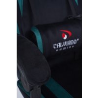 Игровое (геймерское) кресло Calviano 1584 (велюр, черный/зеленый)