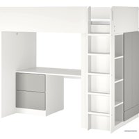 Кровать-чердак Ikea Смостад 200x90 (белый, серый) 994.374.51