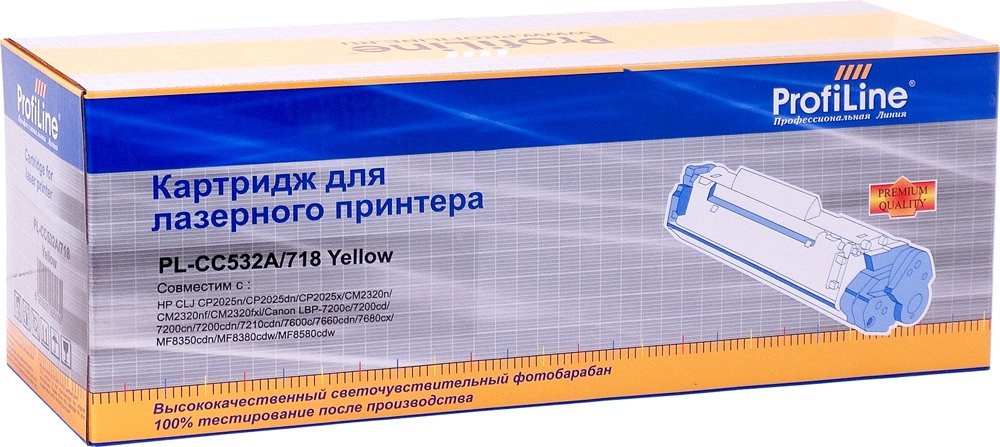 

Картридж ProfiLine PL-CC532A/718-Y (аналог HP CC532A)
